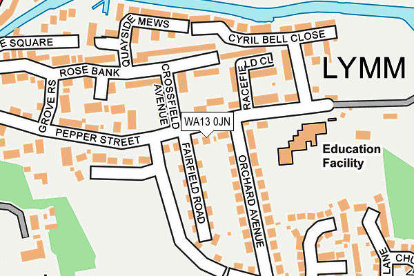 WA13 0JN map - OS OpenMap – Local (Ordnance Survey) WA13 0JN map - OS OpenMap – Local (Ordnance Survey)