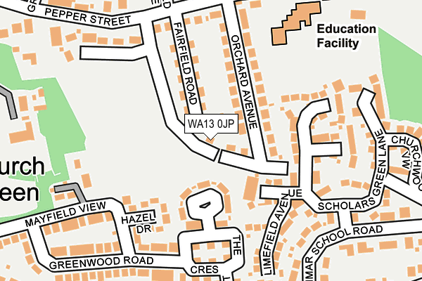 WA13 0JP map - OS OpenMap – Local (Ordnance Survey) WA13 0JP map - OS OpenMap – Local (Ordnance Survey)