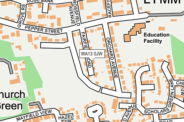 WA13 0JW map - OS OpenMap – Local (Ordnance Survey) WA13 0JW map - OS OpenMap – Local (Ordnance Survey)