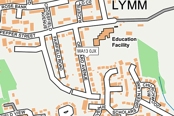 WA13 0JX map - OS OpenMap – Local (Ordnance Survey) WA13 0JX map - OS OpenMap – Local (Ordnance Survey)