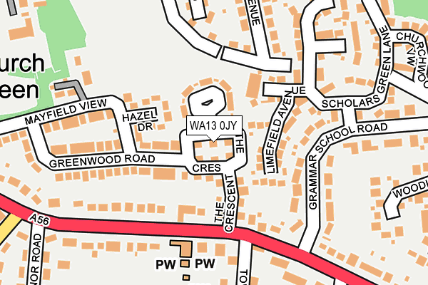 WA13 0JY map - OS OpenMap – Local (Ordnance Survey)