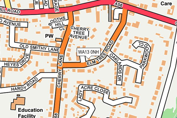 WA13 0NH map - OS OpenMap – Local (Ordnance Survey)