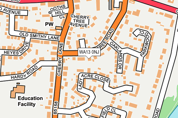 WA13 0NJ map - OS OpenMap – Local (Ordnance Survey) WA13 0NJ map - OS OpenMap – Local (Ordnance Survey)