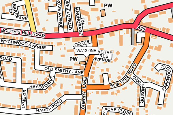 WA13 0NR map - OS OpenMap – Local (Ordnance Survey)