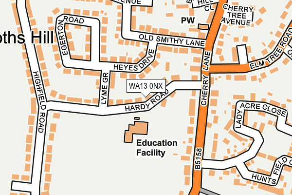 WA13 0NX map - OS OpenMap – Local (Ordnance Survey) WA13 0NX map - OS OpenMap – Local (Ordnance Survey)