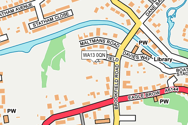 WA13 0QN map - OS OpenMap – Local (Ordnance Survey)