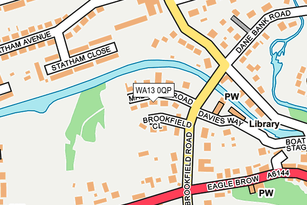 WA13 0QP map - OS OpenMap – Local (Ordnance Survey) WA13 0QP map - OS OpenMap – Local (Ordnance Survey)