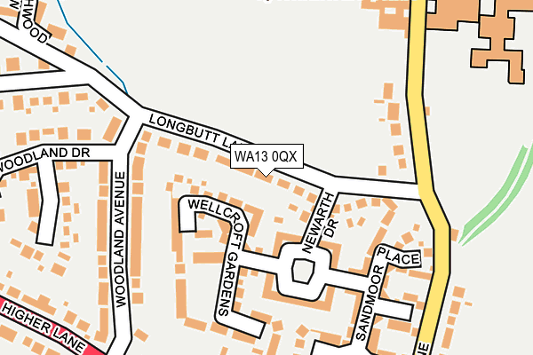 WA13 0QX map - OS OpenMap – Local (Ordnance Survey) WA13 0QX map - OS OpenMap – Local (Ordnance Survey)