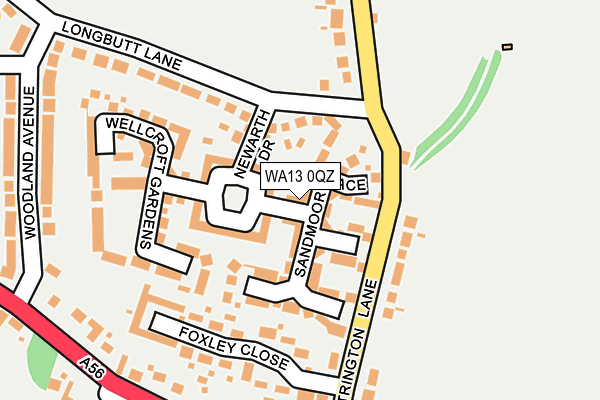 WA13 0QZ map - OS OpenMap – Local (Ordnance Survey)
