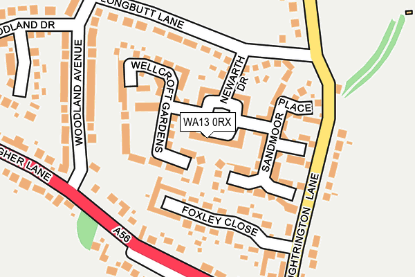 WA13 0RX map - OS OpenMap – Local (Ordnance Survey)