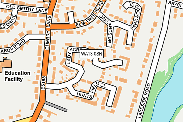 WA13 0SN map - OS OpenMap – Local (Ordnance Survey) WA13 0SN map - OS OpenMap – Local (Ordnance Survey)