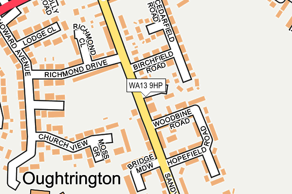 WA13 9HP map - OS OpenMap – Local (Ordnance Survey) WA13 9HP map - OS OpenMap – Local (Ordnance Survey)