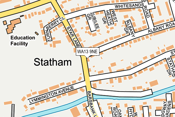 WA13 9NE map - OS OpenMap – Local (Ordnance Survey) WA13 9NE map - OS OpenMap – Local (Ordnance Survey)