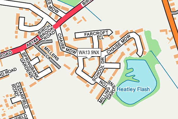 WA13 9NX map - OS OpenMap – Local (Ordnance Survey) WA13 9NX map - OS OpenMap – Local (Ordnance Survey)