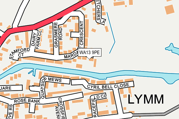 WA13 9PE map - OS OpenMap – Local (Ordnance Survey) WA13 9PE map - OS OpenMap – Local (Ordnance Survey)