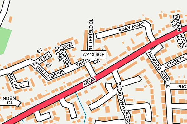 WA13 9QF map - OS OpenMap – Local (Ordnance Survey) WA13 9QF map - OS OpenMap – Local (Ordnance Survey)