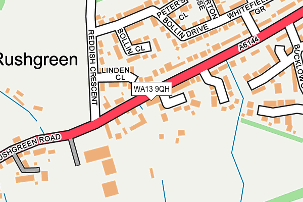 WA13 9QH map - OS OpenMap – Local (Ordnance Survey) WA13 9QH map - OS OpenMap – Local (Ordnance Survey)