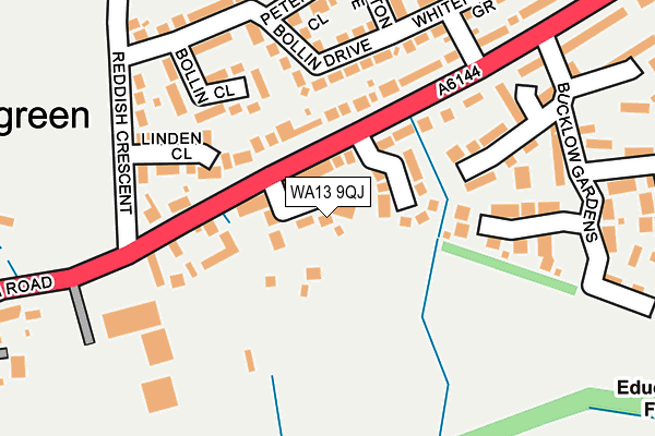 WA13 9QJ map - OS OpenMap – Local (Ordnance Survey) WA13 9QJ map - OS OpenMap – Local (Ordnance Survey)