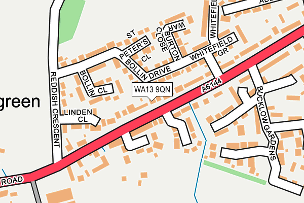 WA13 9QN map - OS OpenMap – Local (Ordnance Survey) WA13 9QN map - OS OpenMap – Local (Ordnance Survey)
