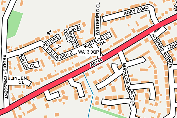 WA13 9QP map - OS OpenMap – Local (Ordnance Survey) WA13 9QP map - OS OpenMap – Local (Ordnance Survey)