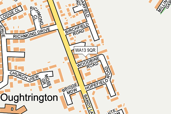 WA13 9QR map - OS OpenMap – Local (Ordnance Survey)
