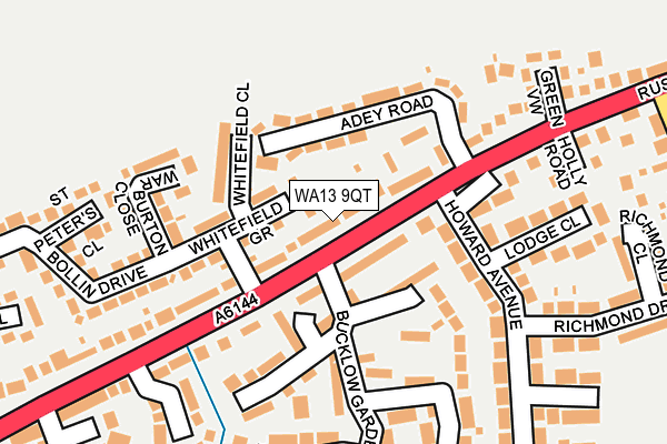 WA13 9QT map - OS OpenMap – Local (Ordnance Survey) WA13 9QT map - OS OpenMap – Local (Ordnance Survey)