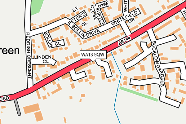 WA13 9QW map - OS OpenMap – Local (Ordnance Survey) WA13 9QW map - OS OpenMap – Local (Ordnance Survey)