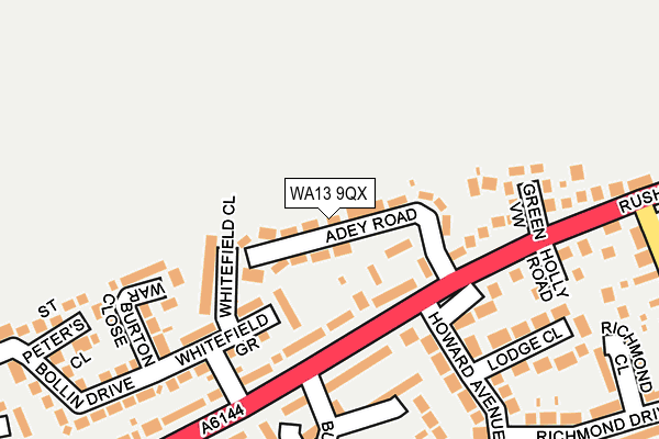 WA13 9QX map - OS OpenMap – Local (Ordnance Survey) WA13 9QX map - OS OpenMap – Local (Ordnance Survey)