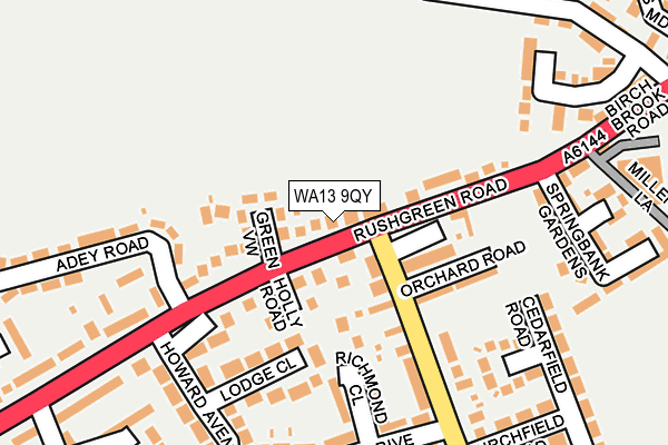 WA13 9QY map - OS OpenMap – Local (Ordnance Survey) WA13 9QY map - OS OpenMap – Local (Ordnance Survey)