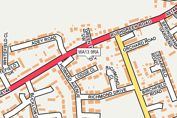 WA13 9RA map - OS OpenMap – Local (Ordnance Survey) WA13 9RA map - OS OpenMap – Local (Ordnance Survey)