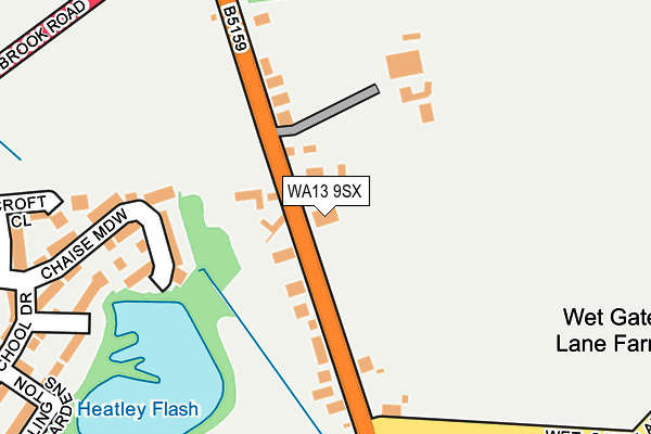 WA13 9SX map - OS OpenMap – Local (Ordnance Survey) WA13 9SX map - OS OpenMap – Local (Ordnance Survey)