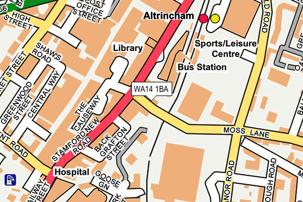 WA14 1BA map - OS OpenMap – Local (Ordnance Survey) WA14 1BA map - OS OpenMap – Local (Ordnance Survey)