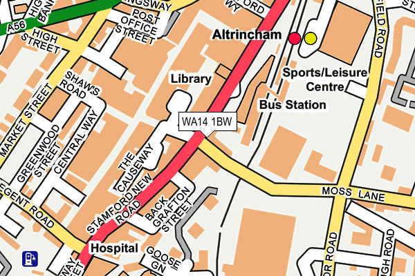 WA14 1BW map - OS OpenMap – Local (Ordnance Survey) WA14 1BW map - OS OpenMap – Local (Ordnance Survey)