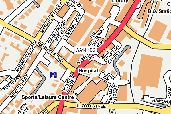 WA14 1DG map - OS OpenMap – Local (Ordnance Survey) WA14 1DG map - OS OpenMap – Local (Ordnance Survey)