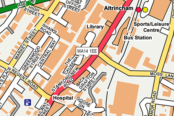 WA14 1EE map - OS OpenMap – Local (Ordnance Survey) WA14 1EE map - OS OpenMap – Local (Ordnance Survey)