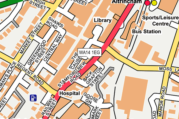 WA14 1EG map - OS OpenMap – Local (Ordnance Survey) WA14 1EG map - OS OpenMap – Local (Ordnance Survey)