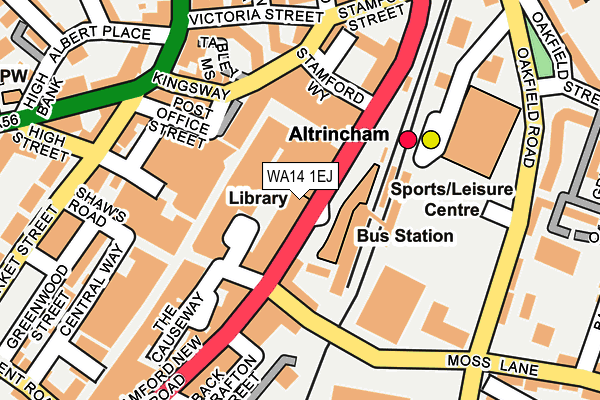 WA14 1EJ map - OS OpenMap – Local (Ordnance Survey)
