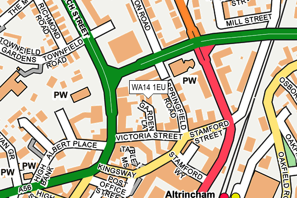 WA14 1EU map - OS OpenMap – Local (Ordnance Survey) WA14 1EU map - OS OpenMap – Local (Ordnance Survey)