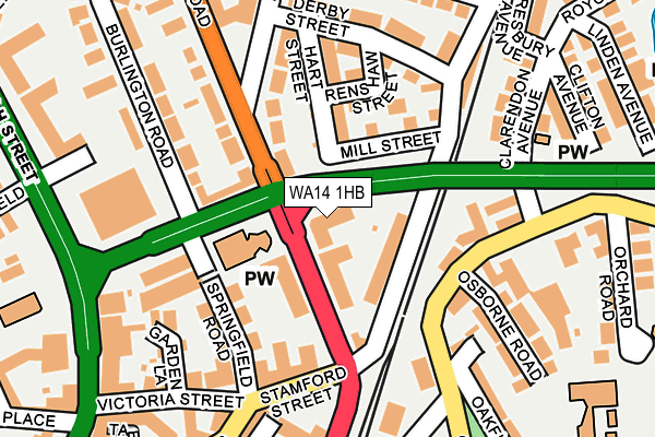 WA14 1HB map - OS OpenMap – Local (Ordnance Survey) WA14 1HB map - OS OpenMap – Local (Ordnance Survey)