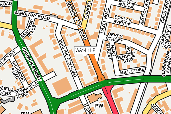 WA14 1HP map - OS OpenMap – Local (Ordnance Survey) WA14 1HP map - OS OpenMap – Local (Ordnance Survey)