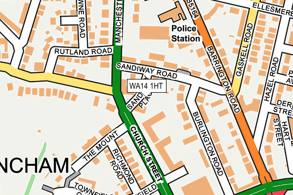 WA14 1HT map - OS OpenMap – Local (Ordnance Survey) WA14 1HT map - OS OpenMap – Local (Ordnance Survey)