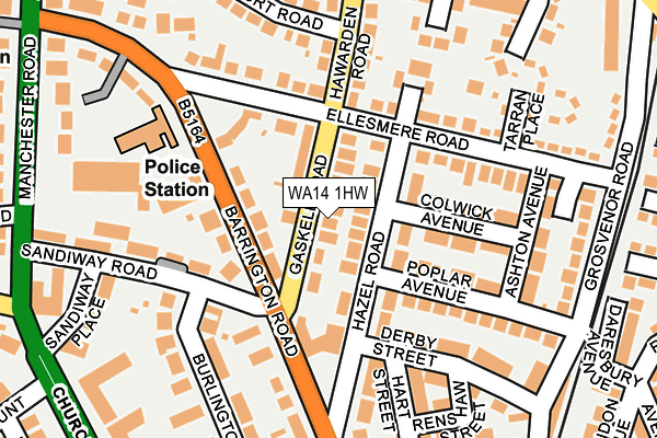 WA14 1HW map - OS OpenMap – Local (Ordnance Survey) WA14 1HW map - OS OpenMap – Local (Ordnance Survey)