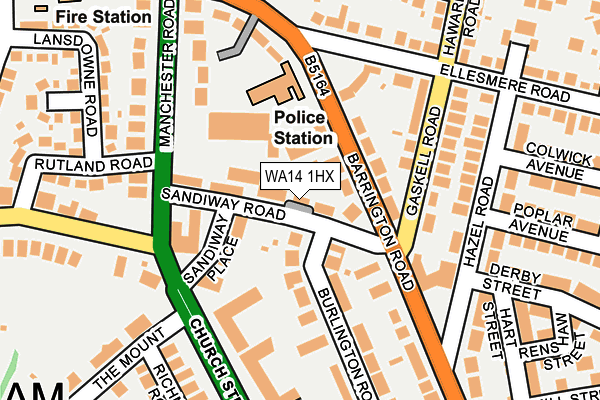WA14 1HX map - OS OpenMap – Local (Ordnance Survey) WA14 1HX map - OS OpenMap – Local (Ordnance Survey)