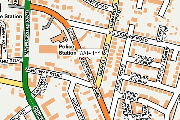 WA14 1HY map - OS OpenMap – Local (Ordnance Survey) WA14 1HY map - OS OpenMap – Local (Ordnance Survey)