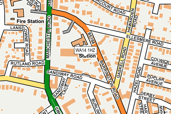 WA14 1HZ map - OS OpenMap – Local (Ordnance Survey) WA14 1HZ map - OS OpenMap – Local (Ordnance Survey)
