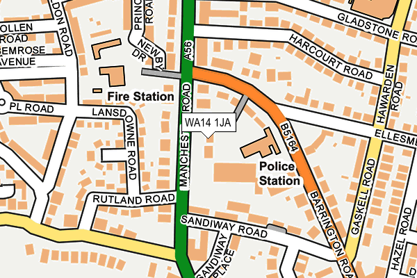 WA14 1JA map - OS OpenMap – Local (Ordnance Survey)