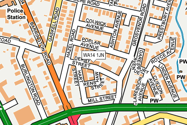 WA14 1JN map - OS OpenMap – Local (Ordnance Survey) WA14 1JN map - OS OpenMap – Local (Ordnance Survey)