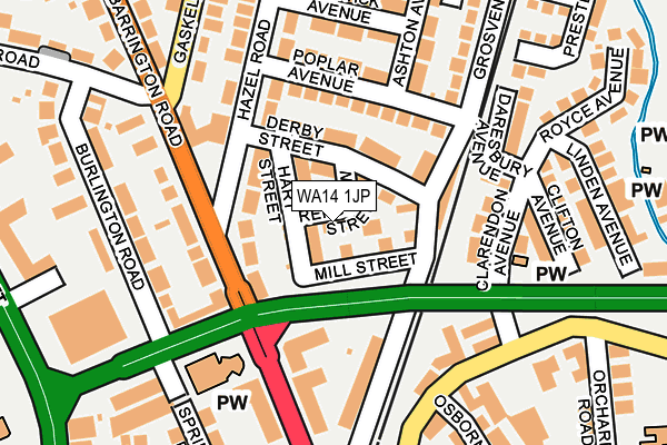 WA14 1JP map - OS OpenMap – Local (Ordnance Survey) WA14 1JP map - OS OpenMap – Local (Ordnance Survey)