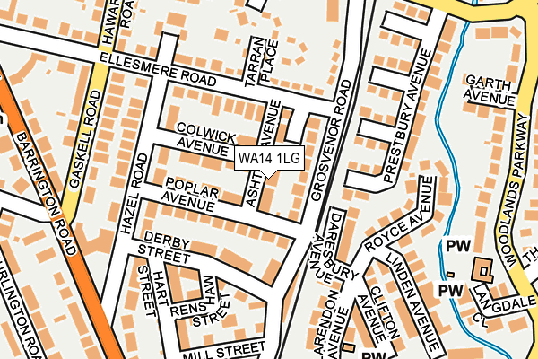 WA14 1LG map - OS OpenMap – Local (Ordnance Survey) WA14 1LG map - OS OpenMap – Local (Ordnance Survey)