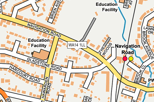 WA14 1LL map - OS OpenMap – Local (Ordnance Survey) WA14 1LL map - OS OpenMap – Local (Ordnance Survey)